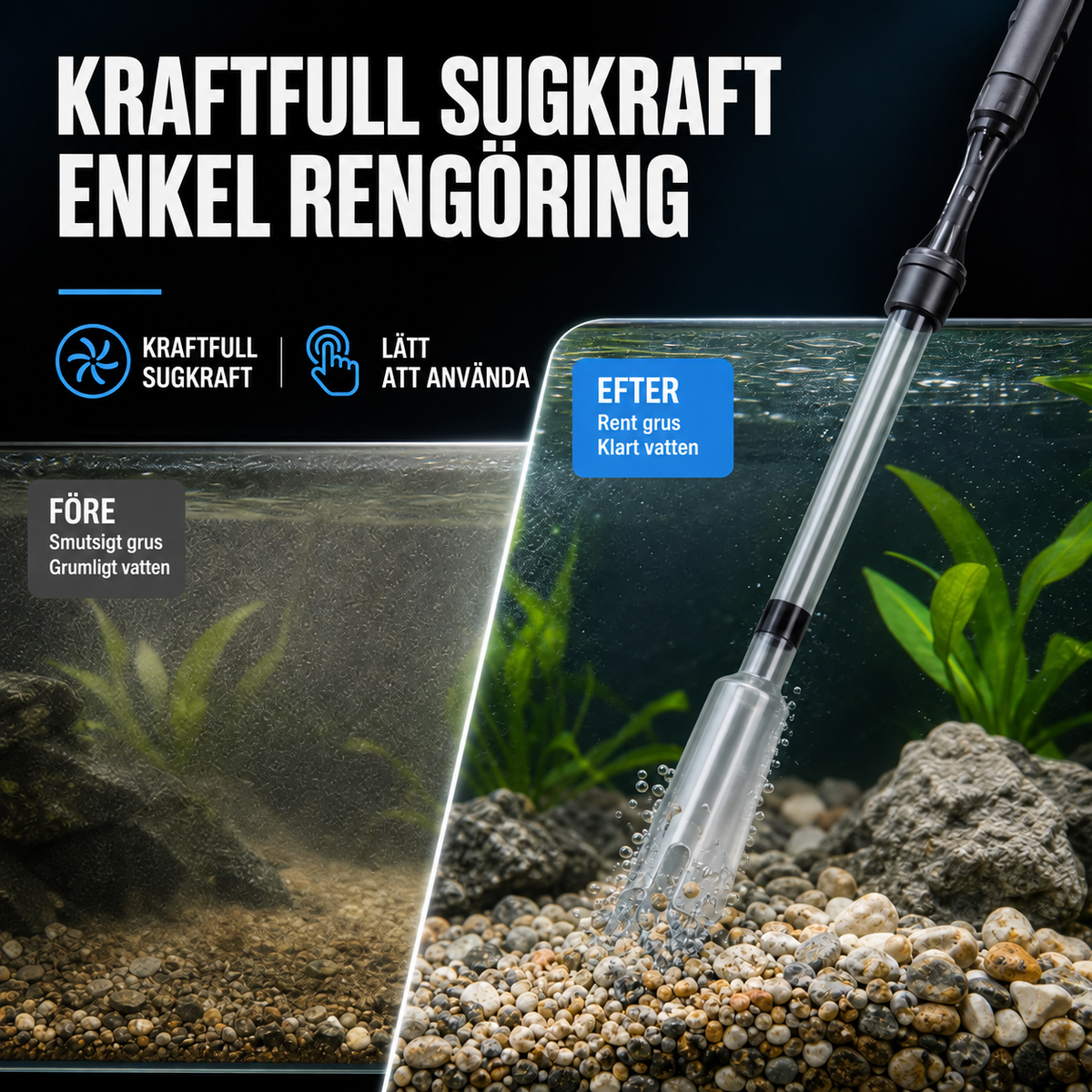AquaSikt™ | Rengör gruset utan att störa akvariet.
