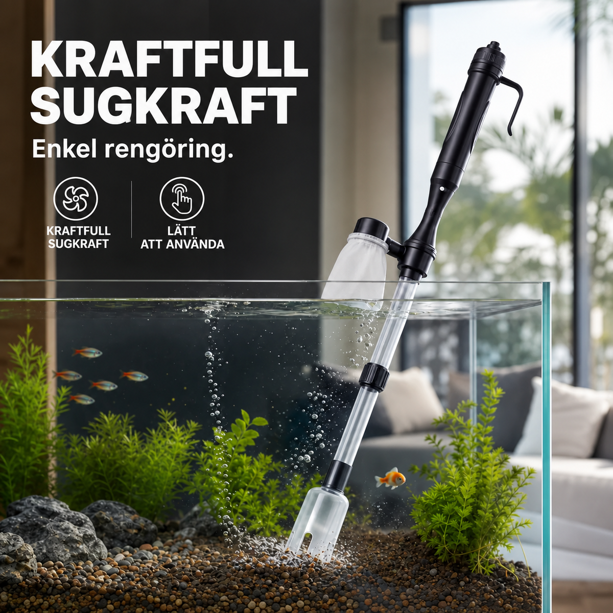 AquaSikt™ | Rengör gruset utan att störa akvariet.