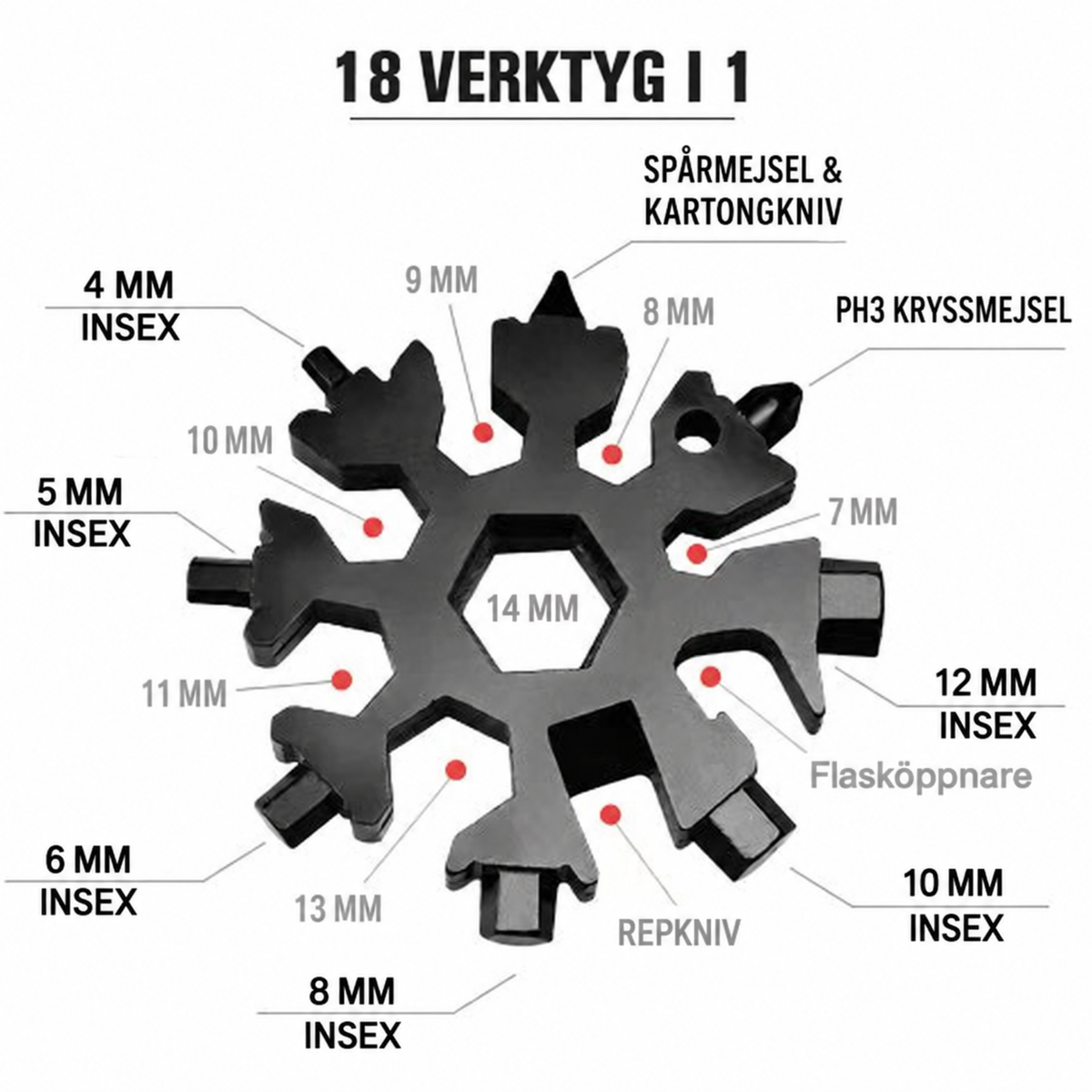 Tavik™– Multiverktyg med 18 funktioner